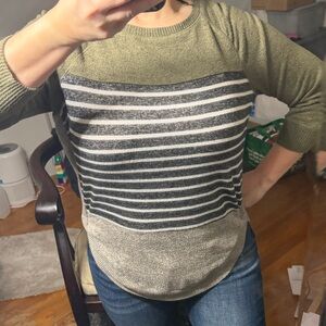 Maurices Olive and Charcoal Knit Top